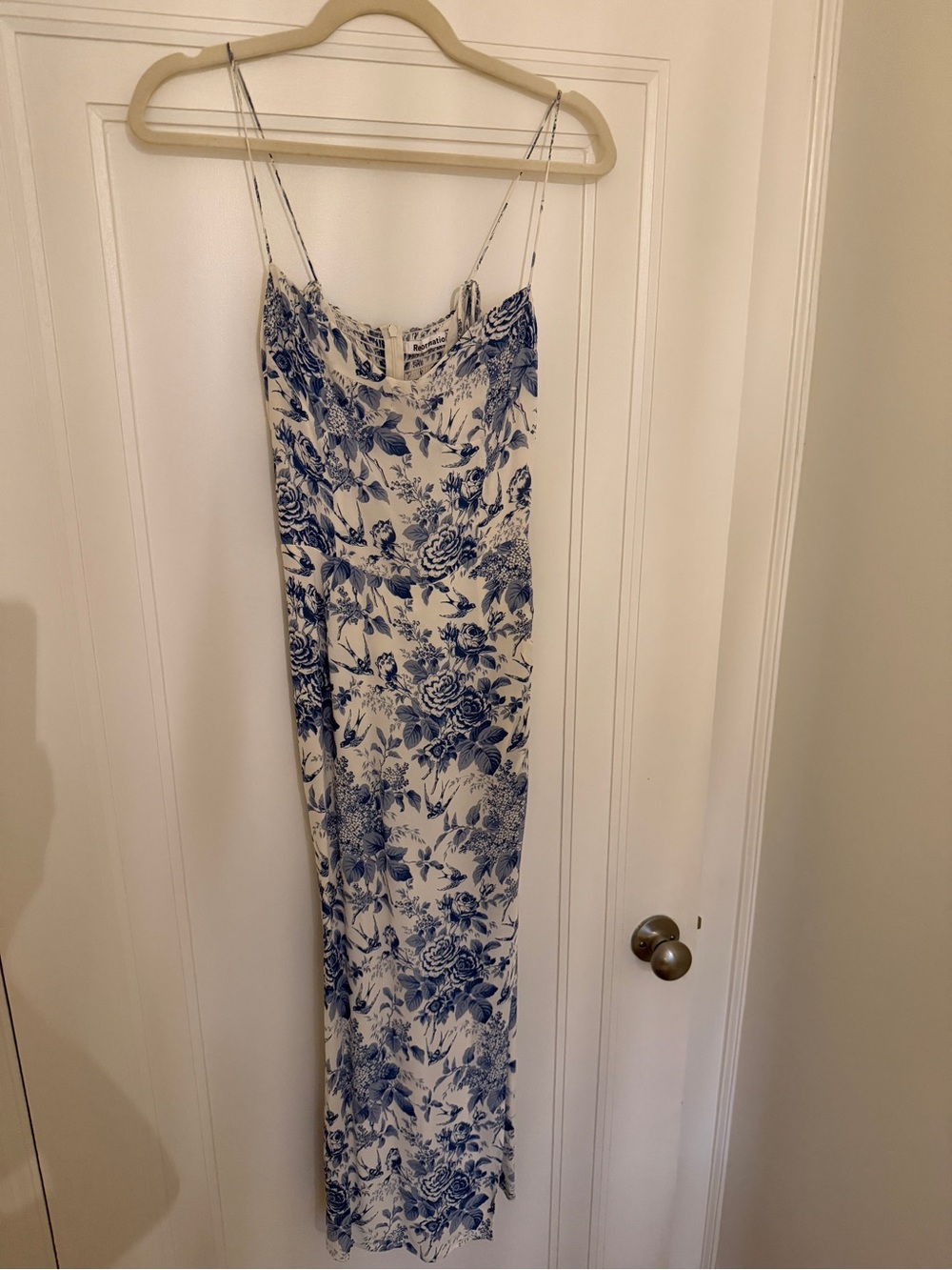 Reformation Blue Floral Slip Dress